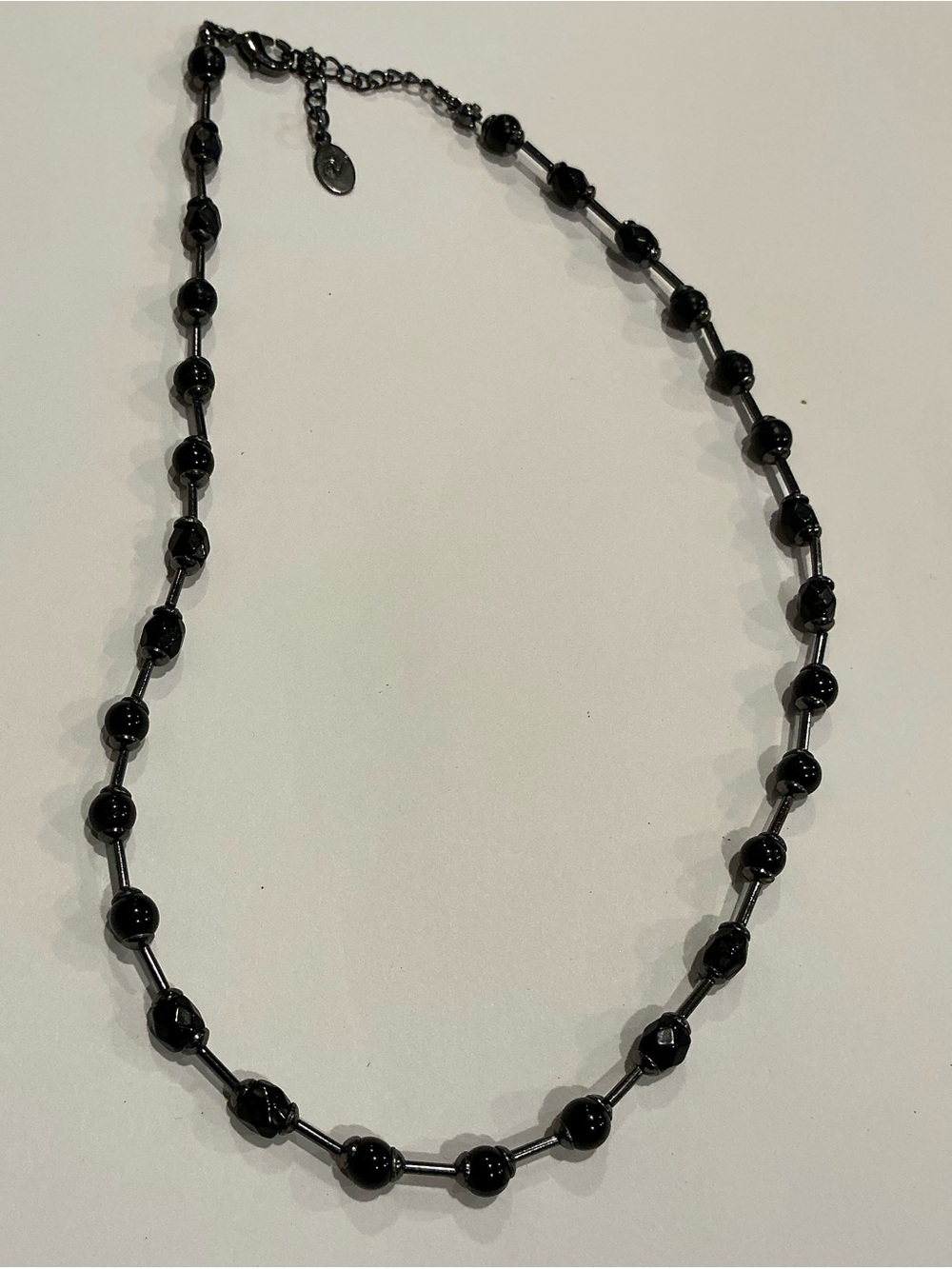 Black Beaded Women's Necklace - Elegant Minimalist Jewelry